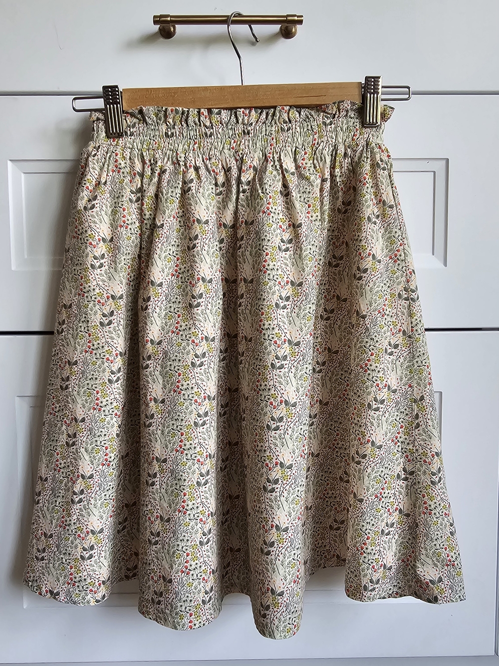 Lulu Floral Summer Midi Skirt, Elastic waist, Fully lined Size 10years
